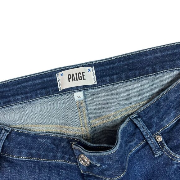 PAIGE Brigitte Boyfriend Skinny Jeans Size 34 Waist First Date Transcend Denim - Picture 7 of 12